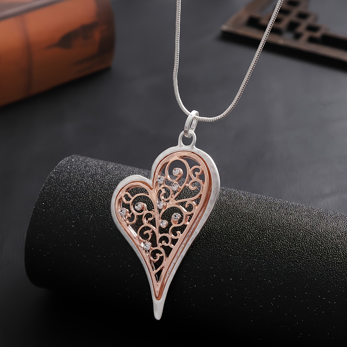 Fortune Tree Love Heart Pendant Sweater Chain